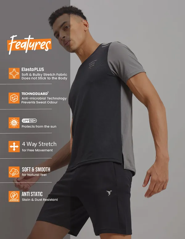 Men Solid Slim Fit Crew Neck T-shirt with ELASTO PLUS - Image 6