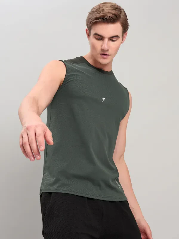 Men Solid Slim Fit Crew Neck Innerwear Vest with ELASTO LITE