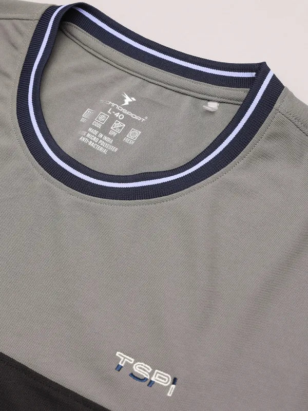 Men Colorblock Slim Fit Crew Neck T-shirt with MATPIQ - Image 7