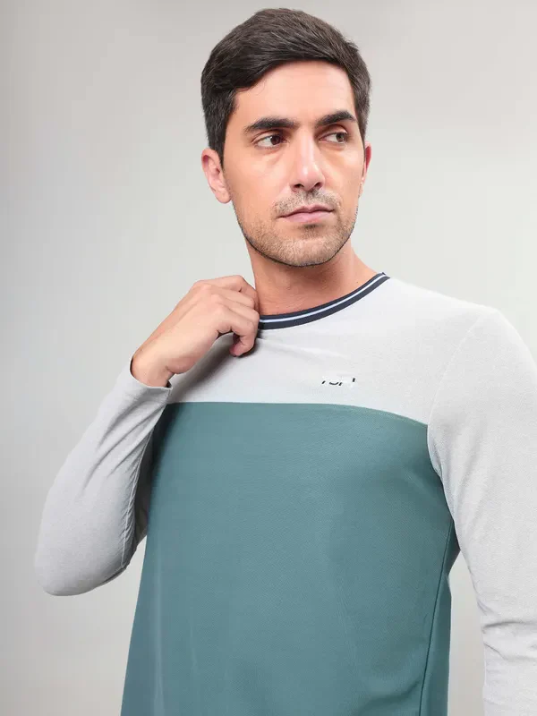 Men Colorblock Slim Fit Crew Neck T-shirt with MATPIQ - Image 6