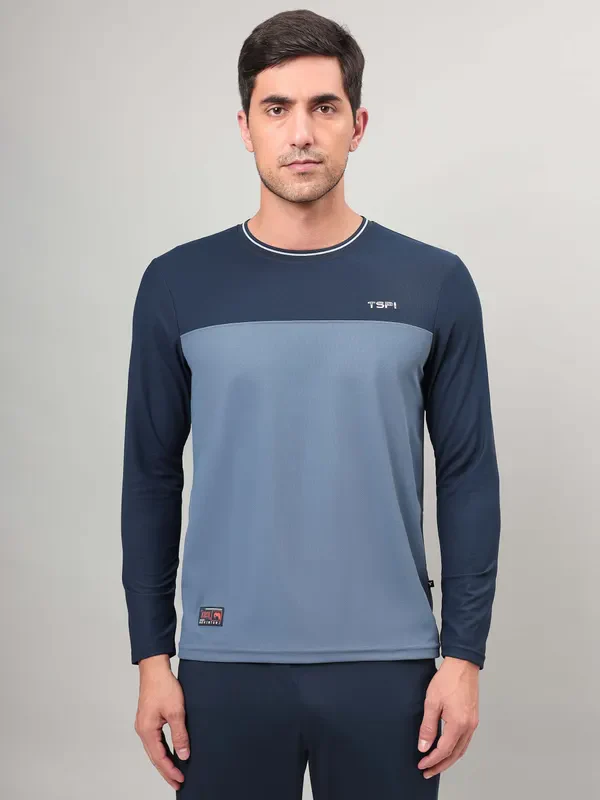 Men Colorblock Slim Fit Crew Neck T-shirt with MATPIQ - Image 5