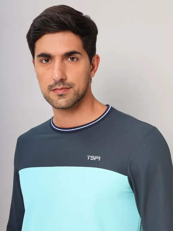 Men Colorblock Slim Fit Crew Neck T-shirt with MATPIQ - Image 5