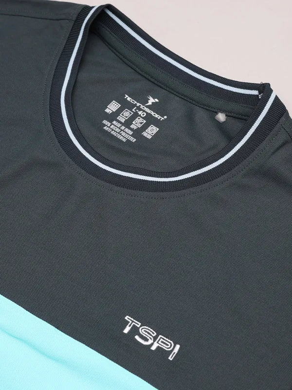 Men Colorblock Slim Fit Crew Neck T-shirt with MATPIQ - Image 6