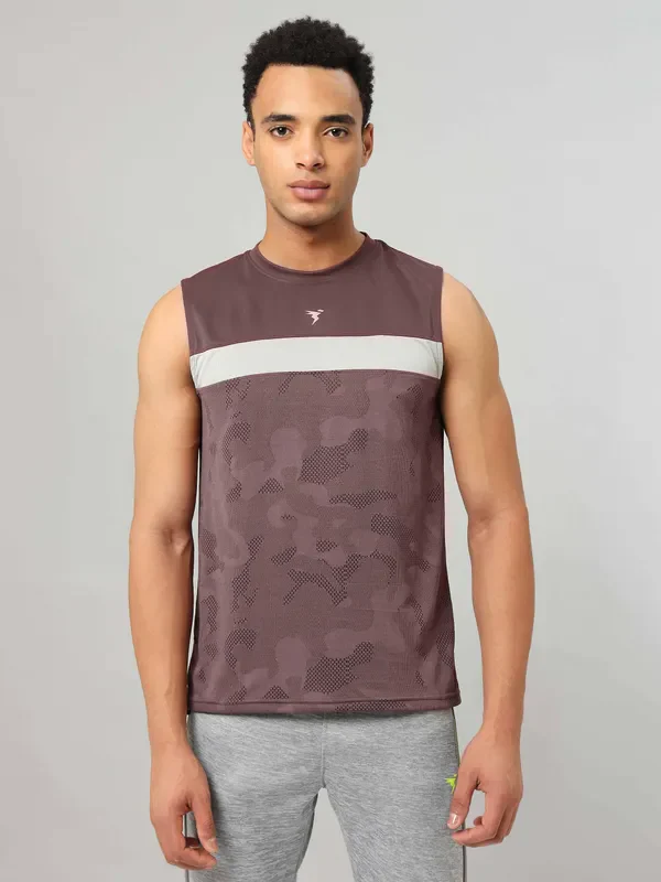 Men Jacquard Slim Fit Crew Neck Innerwear Vest with VENTMESH