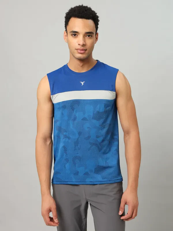 Men Jacquard Slim Fit Crew Neck Innerwear Vest with VENTMESH