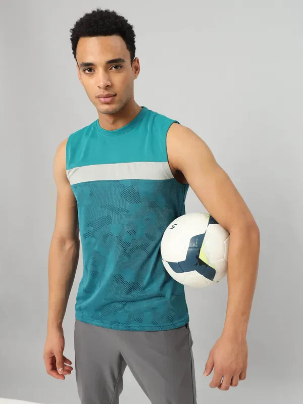 Men Jacquard Slim Fit Crew Neck Innerwear Vest with VENTMESH - Image 2