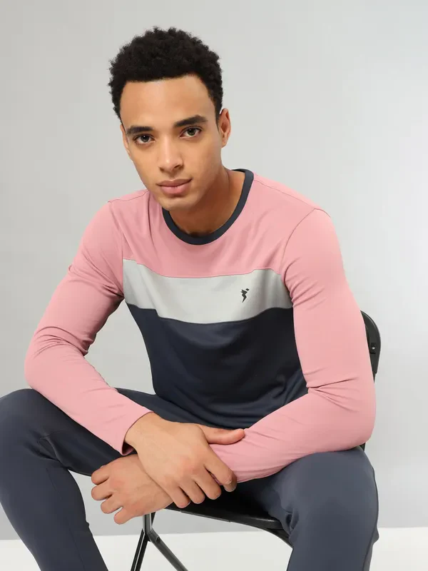 Men Colorblock Slim Fit Crew Neck T-shirt with MATPIQ - Image 6