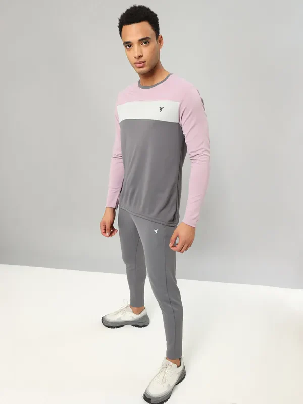 Men Colorblock Slim Fit Crew Neck T-shirt with MATPIQ - Image 5