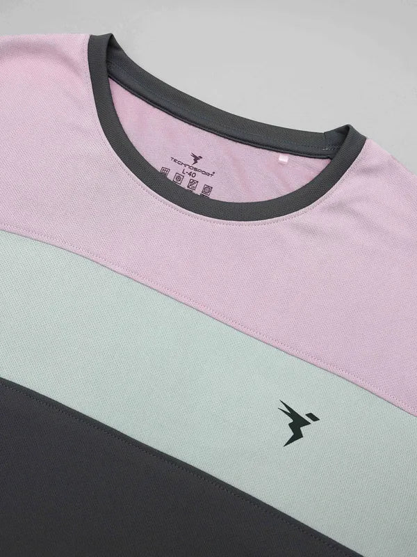 Men Colorblock Slim Fit Crew Neck T-shirt with MATPIQ - Image 7