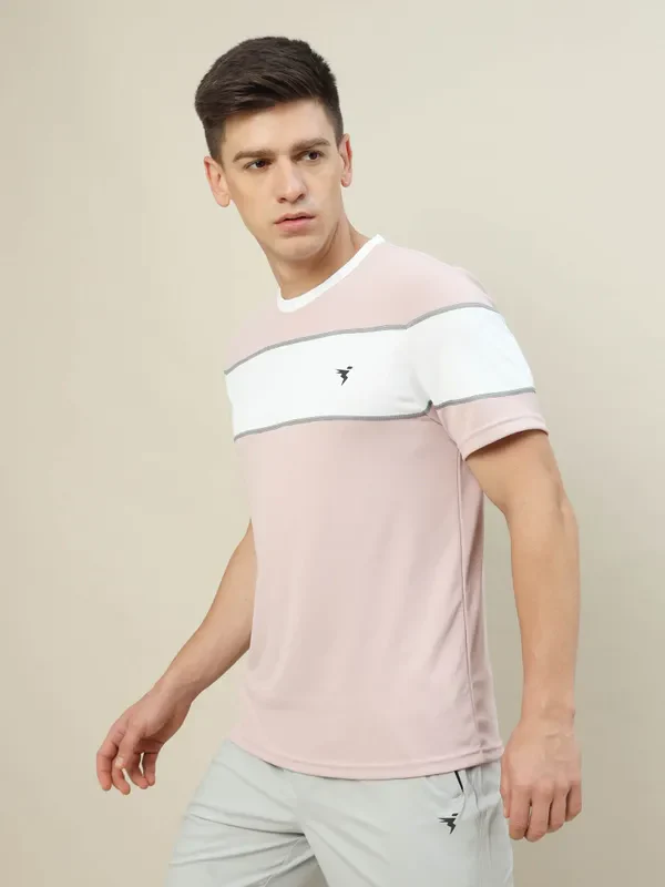 Men Colorblock Slim Fit Crew Neck T-shirt with TECHNO COOL+ - Image 4