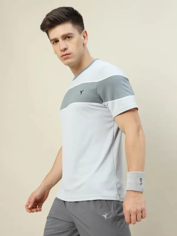 Men Colorblock Slim Fit Crew Neck T-shirt with TECHNO COOL+ - Image 5