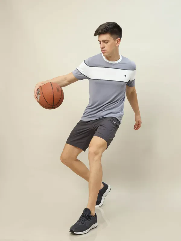 Men Colorblock Slim Fit Crew Neck T-shirt with TECHNO COOL+ - Image 5