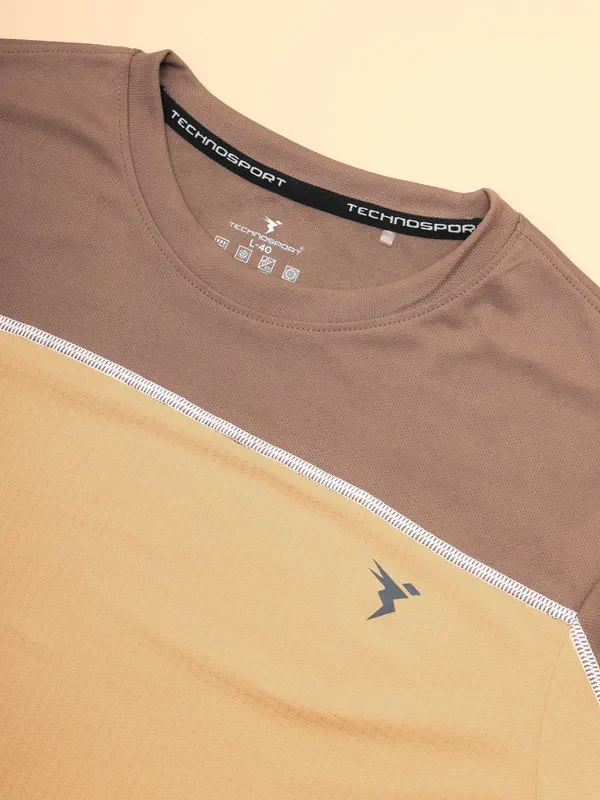 Men Colorblock Slim Fit Crew Neck T-shirt with TECHNO COOL+ - Image 6