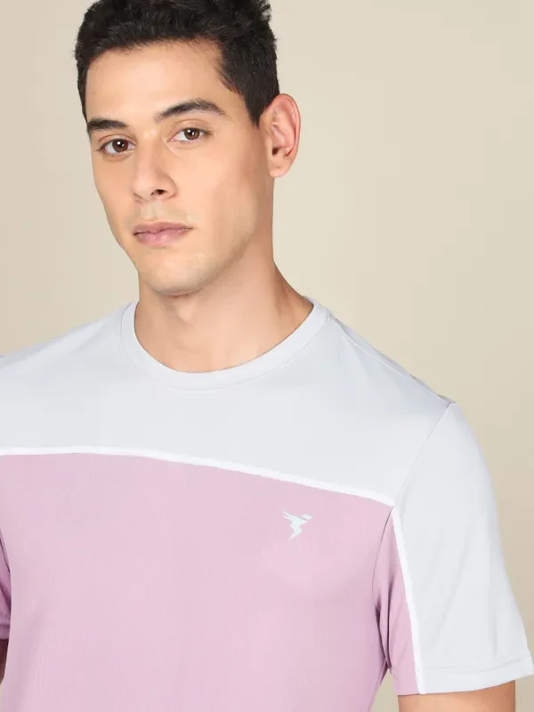Men Colorblock Slim Fit Crew Neck T-shirt with TECHNO COOL+ - Image 5
