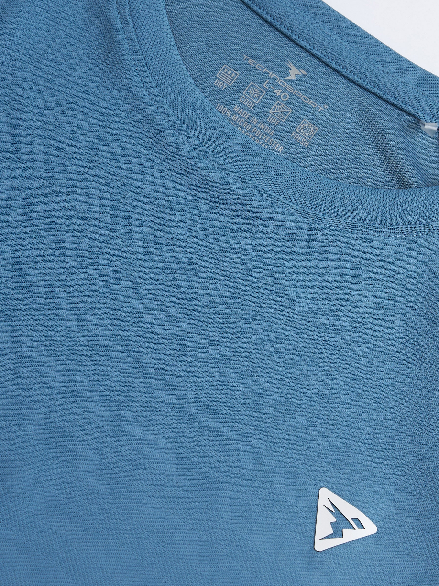 Men Colorblock Slim Fit Crew Neck T-shirt with TECHNO COOL+ - Image 6