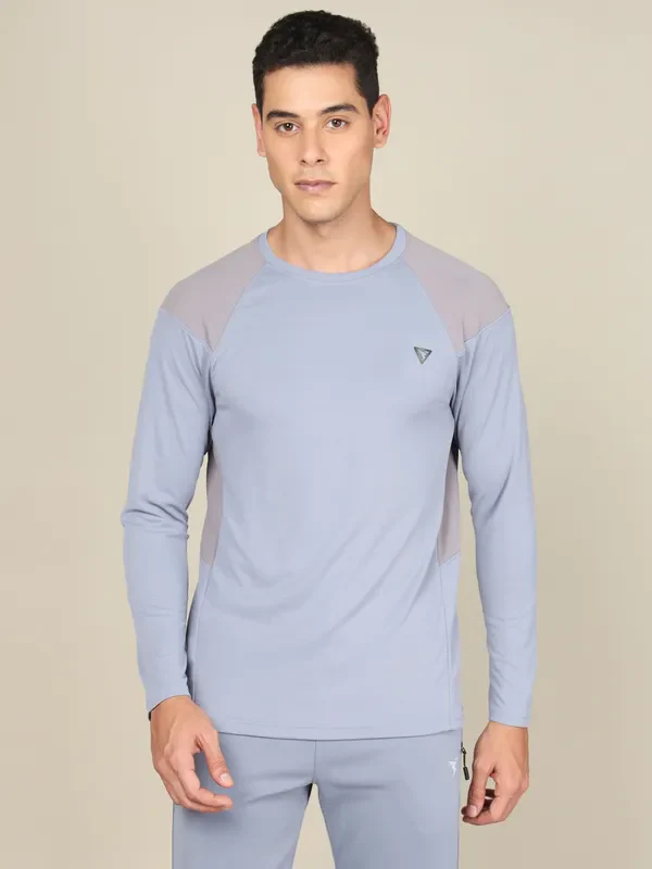 Men Colorblock Slim Fit Crew Neck T-shirt with TECHNO COOL+