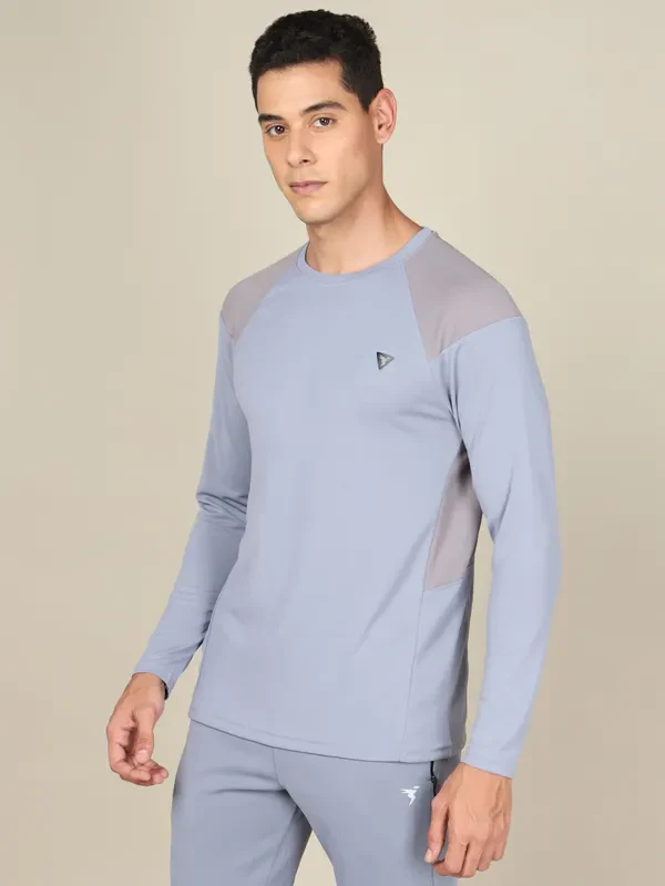 Men Colorblock Slim Fit Crew Neck T-shirt with TECHNO COOL+ - Image 3