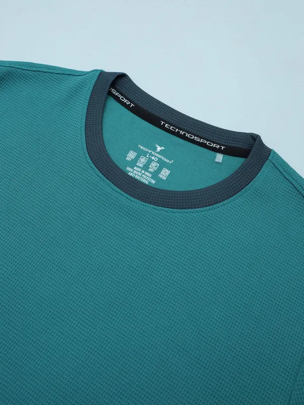 Men Colorblock Slim Fit Crew Neck T-shirt with TECHNO COOL+ - Image 7