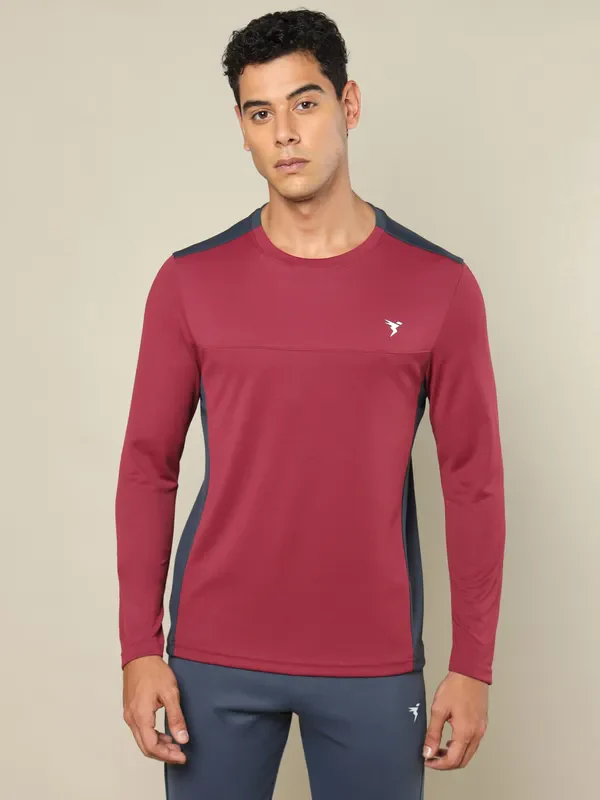 Men Colorblock Slim Fit Crew Neck T-shirt with TECHNO COOL+ - Image 3