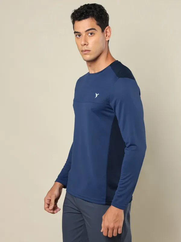 Men Colorblock Slim Fit Crew Neck T-shirt with TECHNO COOL+ - Image 5