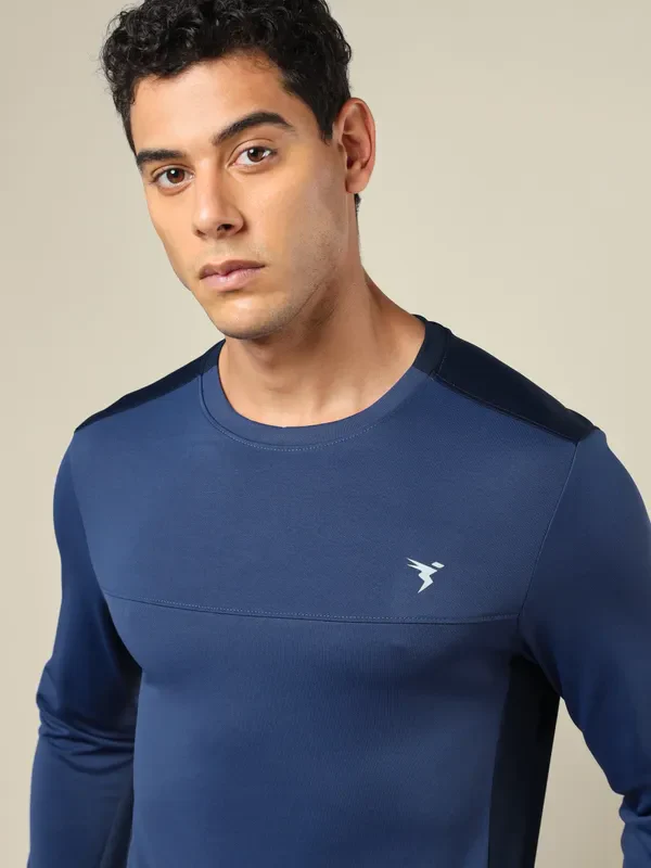 Men Colorblock Slim Fit Crew Neck T-shirt with TECHNO COOL+ - Image 6