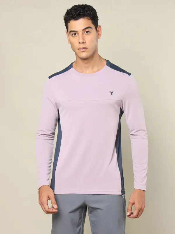 Men Colorblock Slim Fit Crew Neck T-shirt with TECHNO COOL+