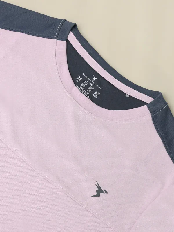 Men Colorblock Slim Fit Crew Neck T-shirt with TECHNO COOL+ - Image 8