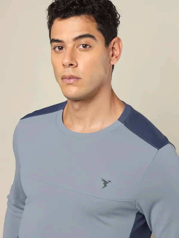 Men Colorblock Slim Fit Crew Neck T-shirt with TECHNO COOL+ - Image 6
