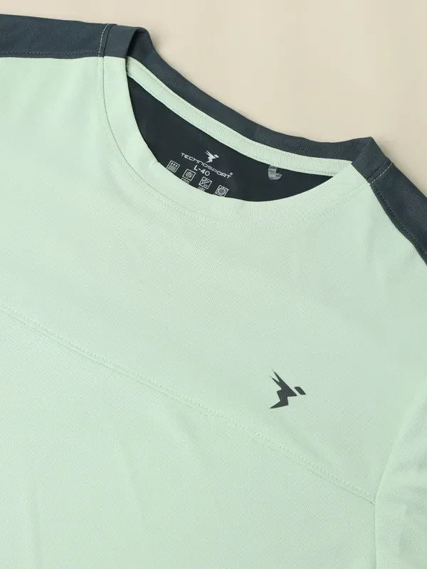 Men Colorblock Slim Fit Crew Neck T-shirt with TECHNO COOL+ - Image 8
