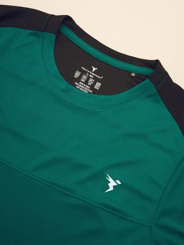 Men Colorblock Slim Fit Crew Neck T-shirt with TECHNO COOL+ - Image 7