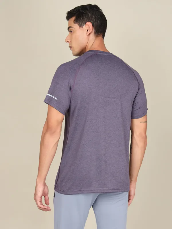 Men Melange Slim Fit Crew Neck T-shirt with DOUBLECOOL - Image 3