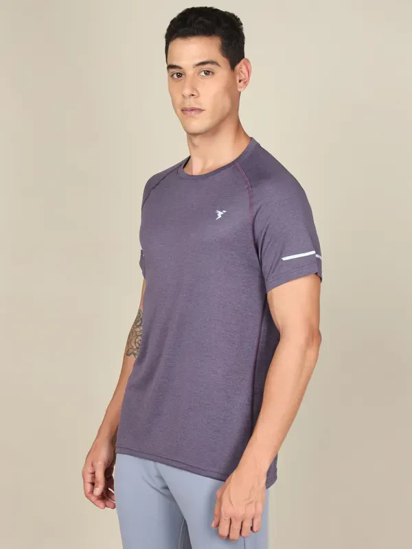 Men Melange Slim Fit Crew Neck T-shirt with DOUBLECOOL - Image 4