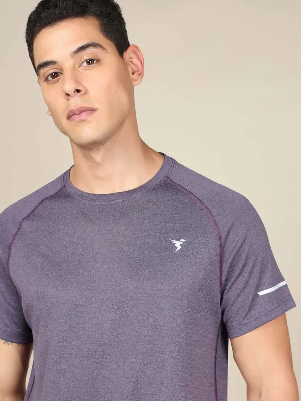 Men Melange Slim Fit Crew Neck T-shirt with DOUBLECOOL - Image 6