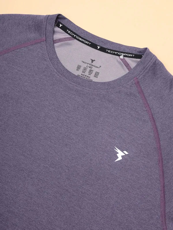 Men Melange Slim Fit Crew Neck T-shirt with DOUBLECOOL - Image 7