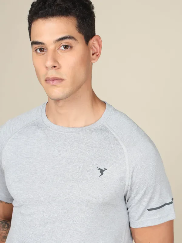 Men Melange Slim Fit Crew Neck T-shirt with DOUBLECOOL - Image 6