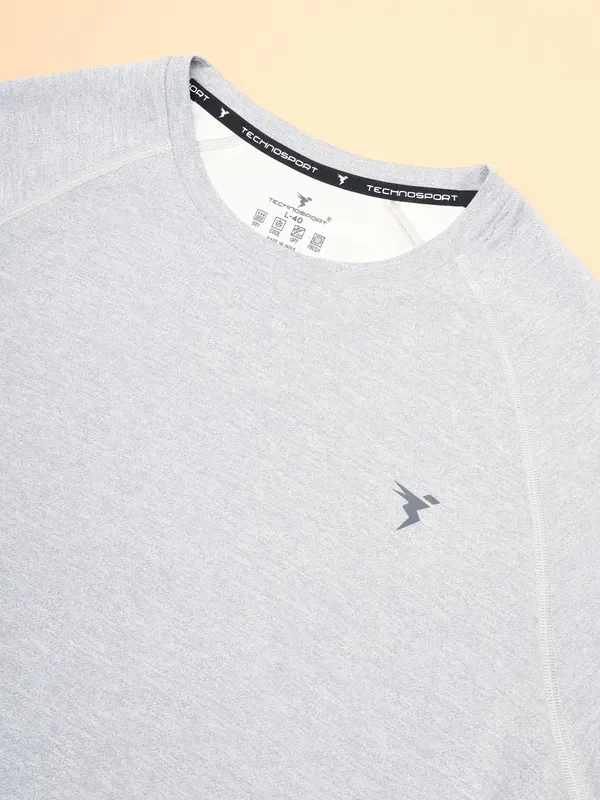 Men Melange Slim Fit Crew Neck T-shirt with DOUBLECOOL - Image 7