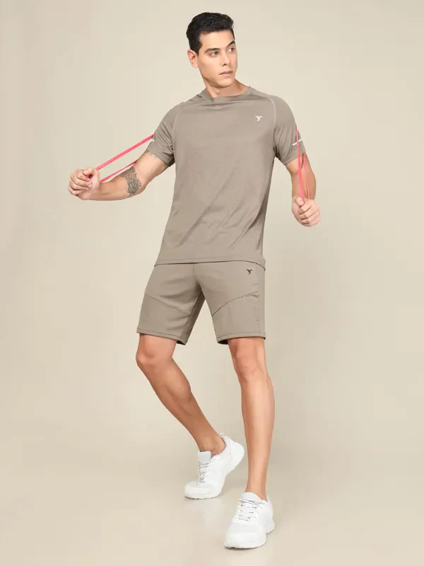 Men Melange Slim Fit Crew Neck T-shirt with DOUBLECOOL - Image 5