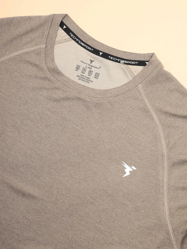 Men Melange Slim Fit Crew Neck T-shirt with DOUBLECOOL - Image 7