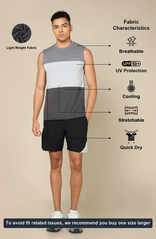 Men Colorblock Slim Fit Crew Neck Innerwear Vest with TECHNO COOL+ - Image 4