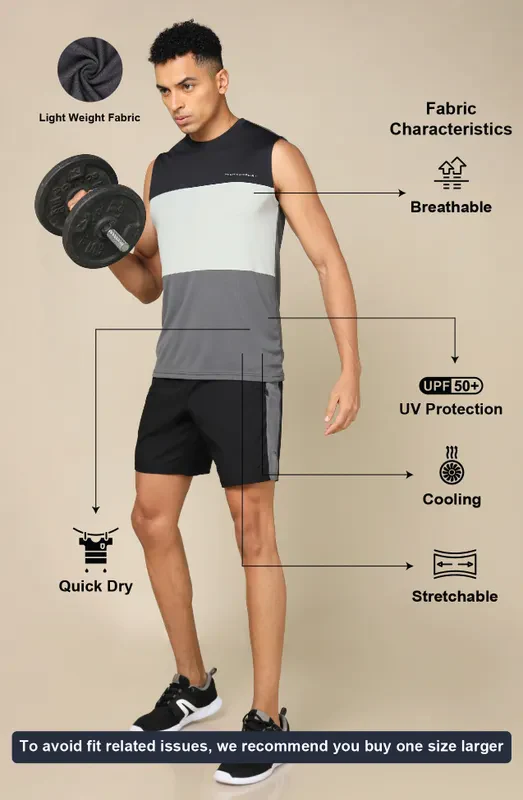 Men Colorblock Slim Fit Crew Neck Innerwear Vest with TECHNO COOL+ - Image 4