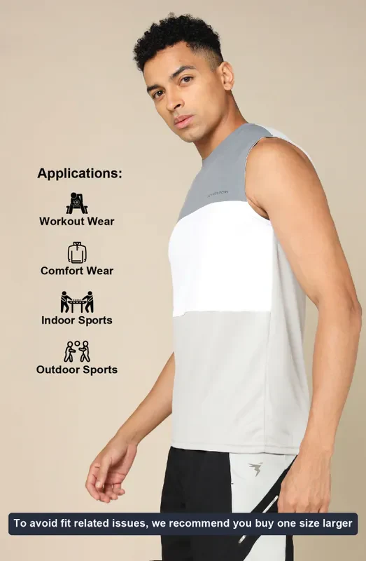 Men Colorblock Slim Fit Crew Neck Innerwear Vest with TECHNO COOL+ - Image 5
