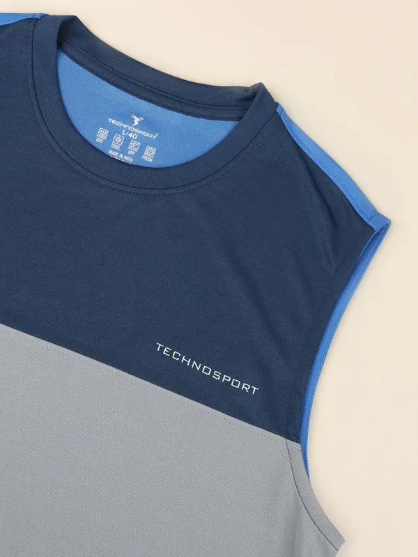 Men Colorblock Slim Fit Crew Neck Innerwear Vest with TECHNO COOL+ - Image 7