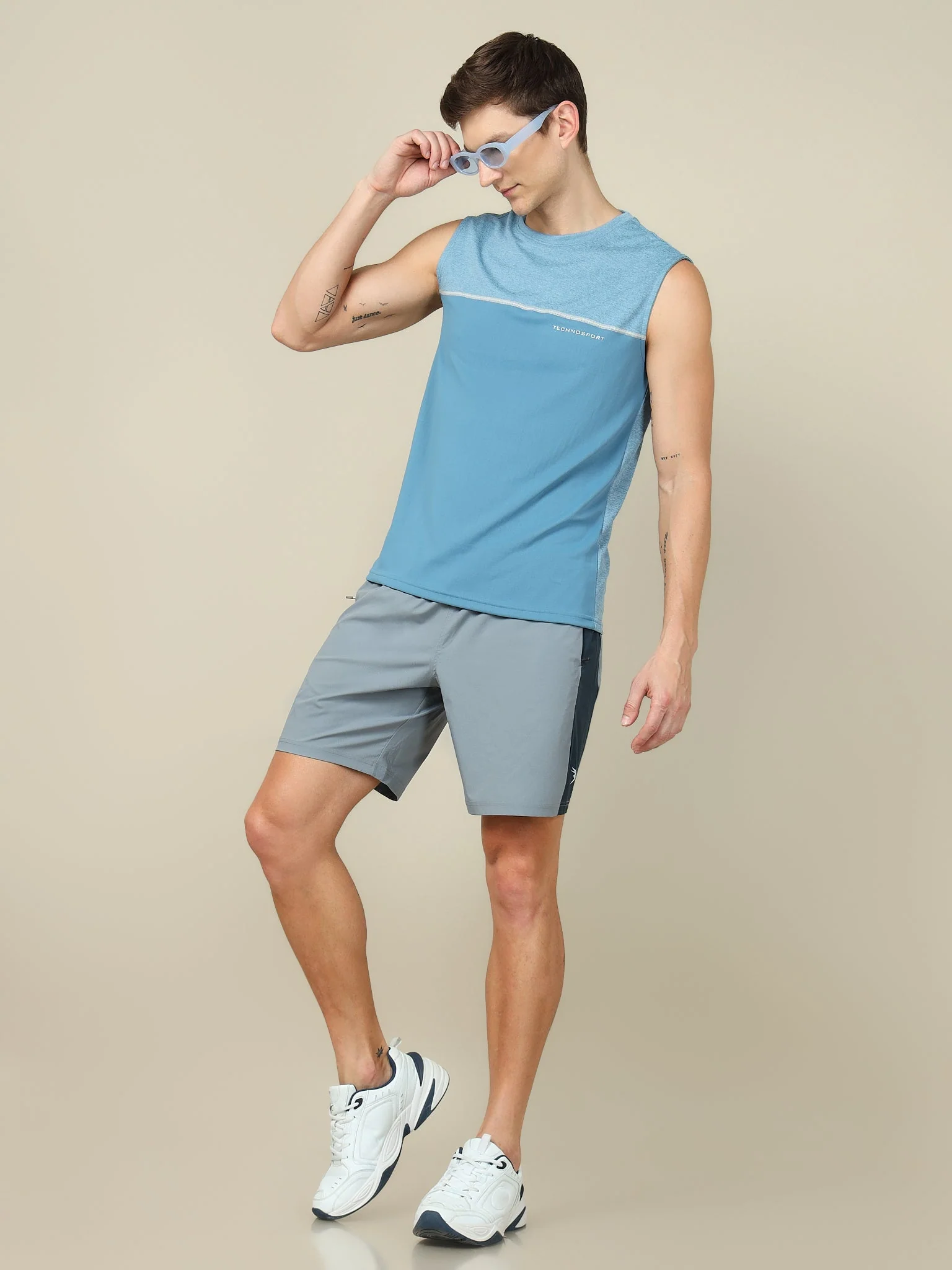 Men Colorblock Slim Fit Crew Neck Innerwear Vest with TECHNO COOL+ - Image 4