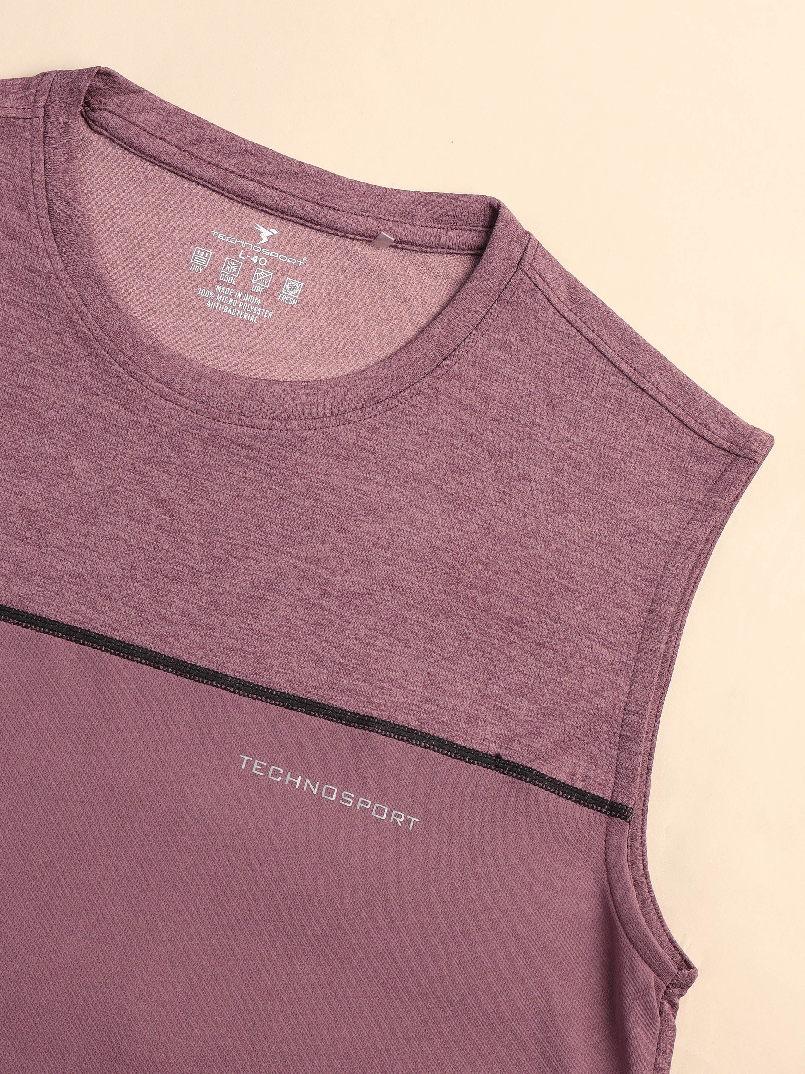 Men Colorblock Slim Fit Crew Neck Innerwear Vest with TECHNO COOL+ - Image 7