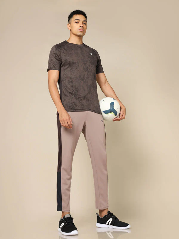Men Self Design Slim Fit Crew Neck T-shirt with DOUBLE COOL - Image 7