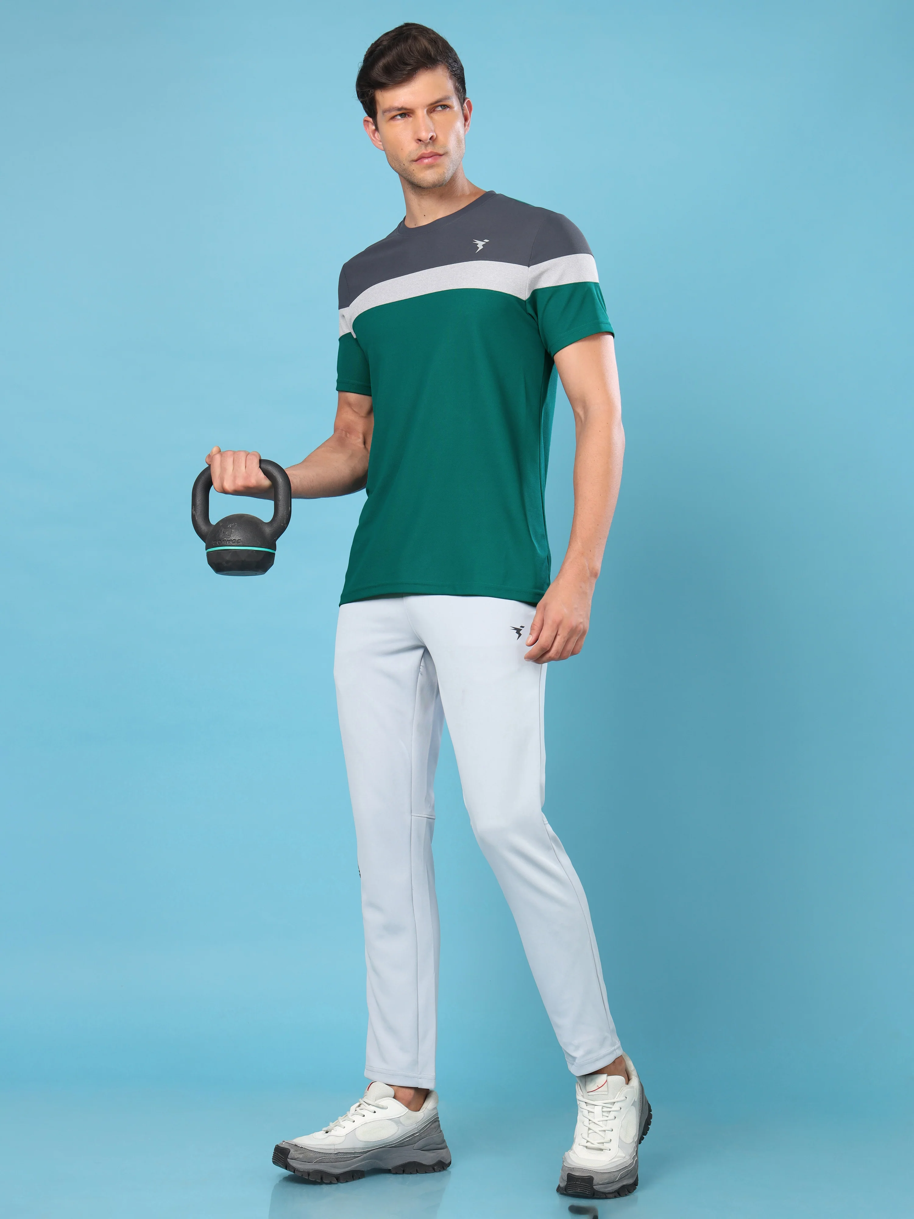 Men Colorblock Slim Fit Crew Neck T-shirt with MATPIQ - Image 5