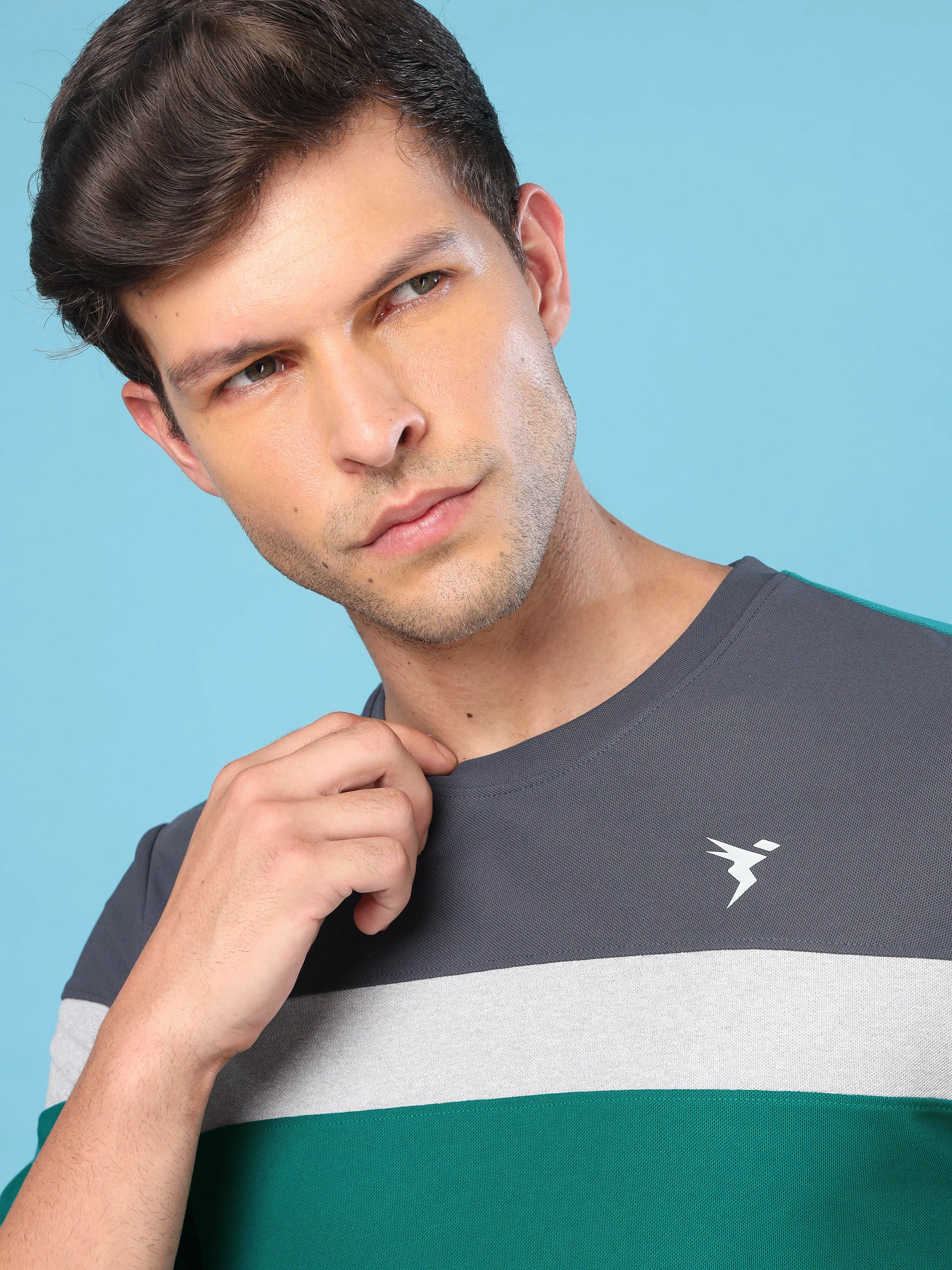 Men Colorblock Slim Fit Crew Neck T-shirt with MATPIQ - Image 6