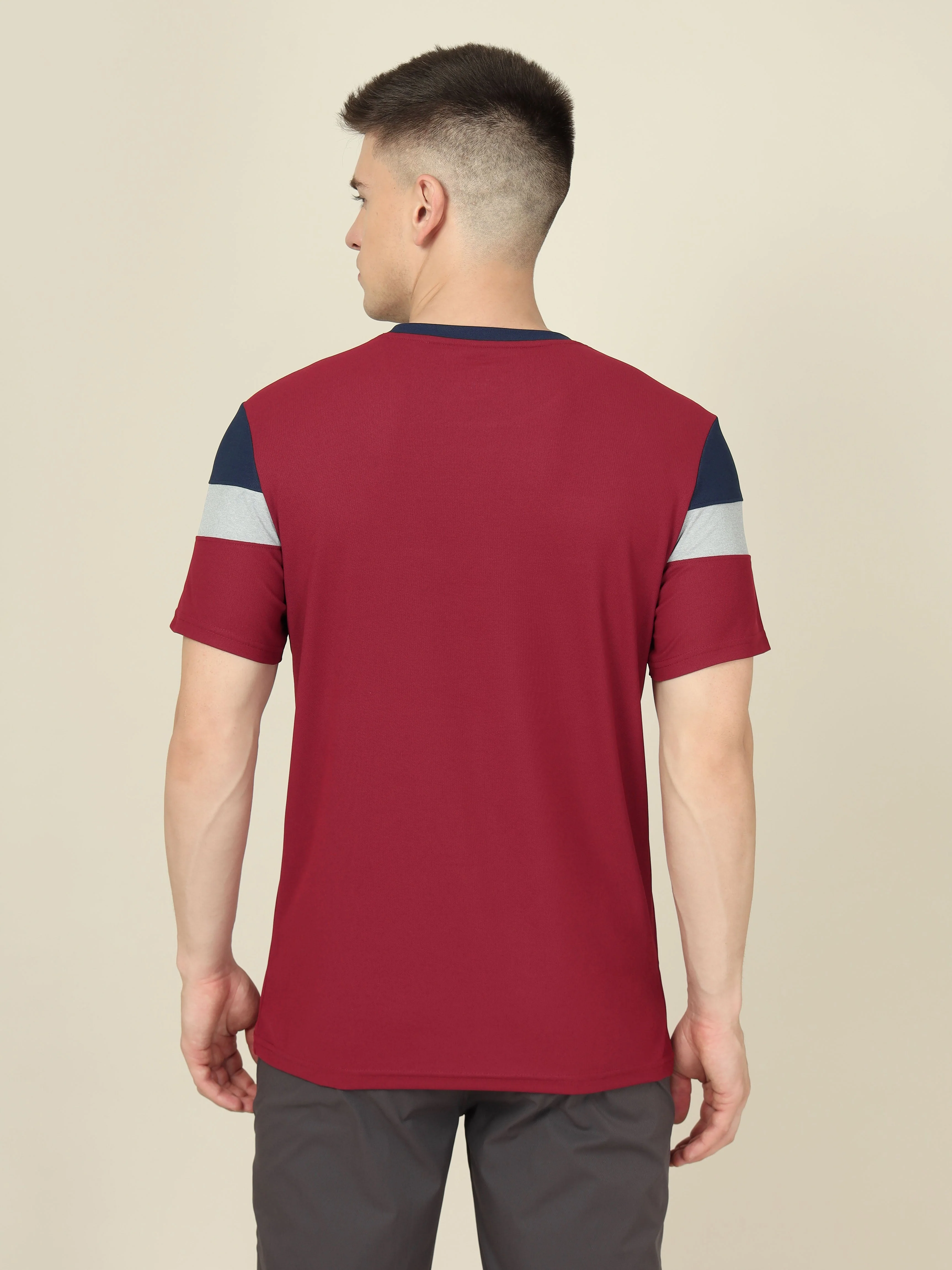 Men Colorblock Slim Fit Crew Neck T-shirt with MATPIQ - Image 3