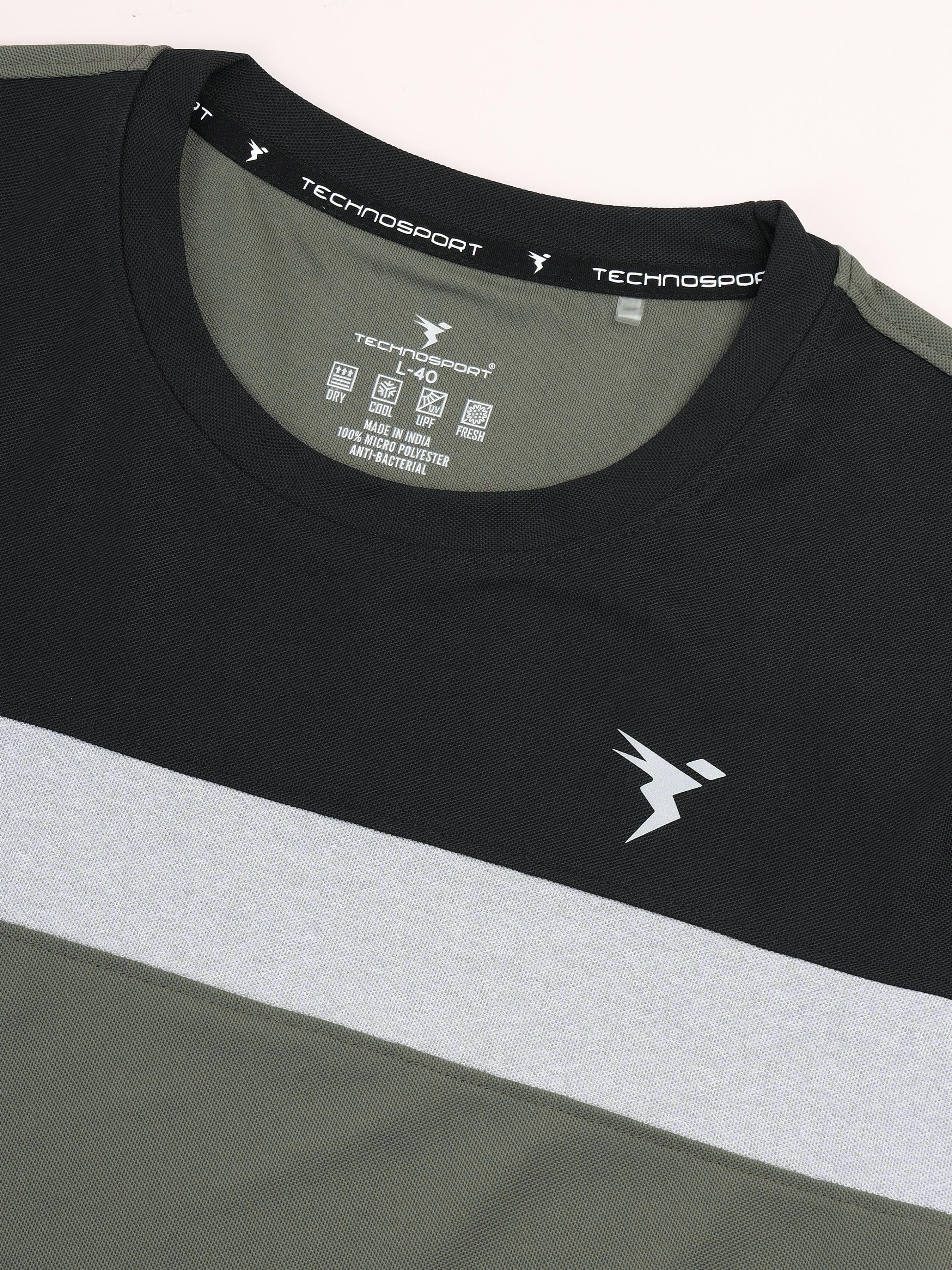 Men Colorblock Slim Fit Crew Neck T-shirt with MATPIQ - Image 7