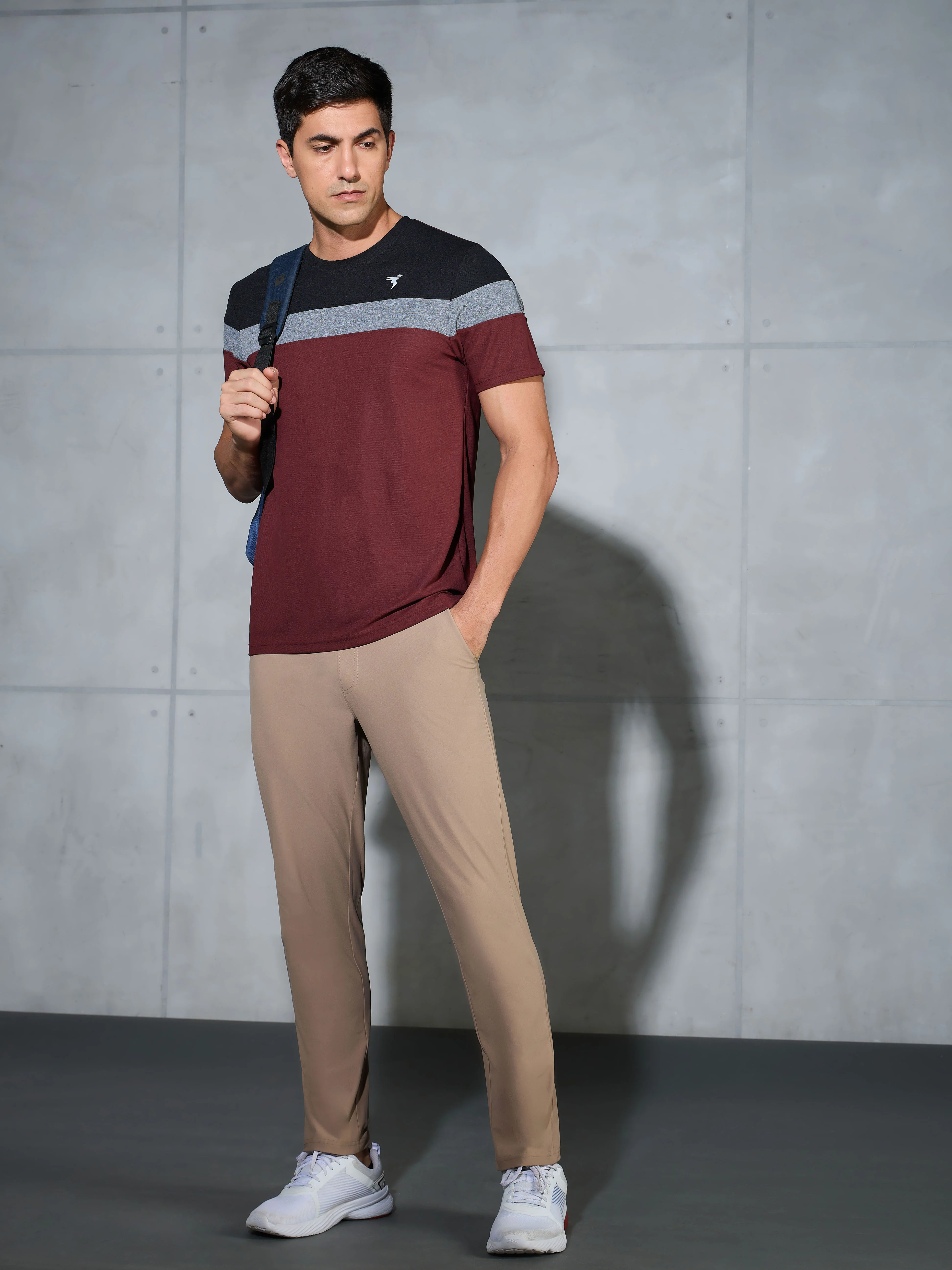 Men Colorblock Slim Fit Crew Neck T-shirt with MATPIQ - Image 5